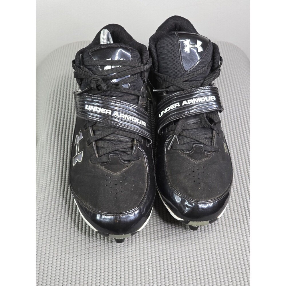 Under Armour‎ Bound Black Athletic Cleats, Suede, Support Strap. Size 11